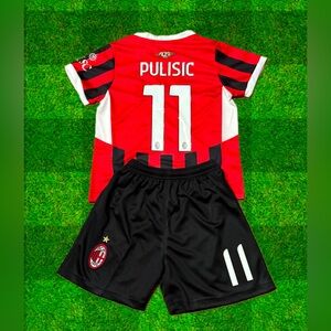 Pulisic AC Milan Soccer Jersey Kids Set of 2. New With Tags Jersey & Shorts